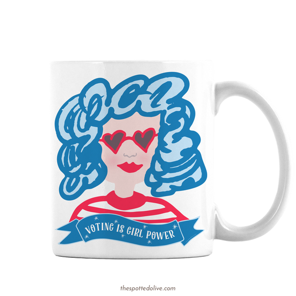 Voting is Girl Power Coffee Mug by The Spotted Olive - Left