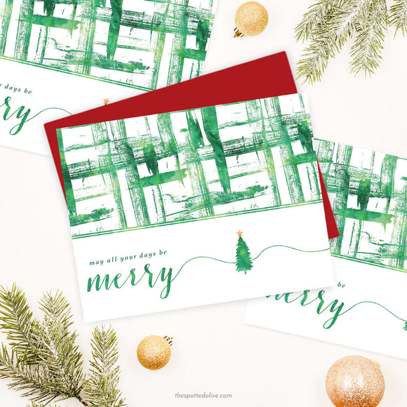 Holiday Card - Watercolor Brushstrokes