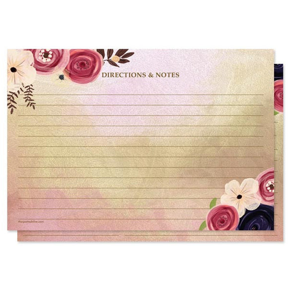Watercolor Floral Personalized Recipe Cards by The Spotted Olive