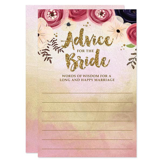 Watercolor Floral Advice for the Bride Cards by The Spotted Olive