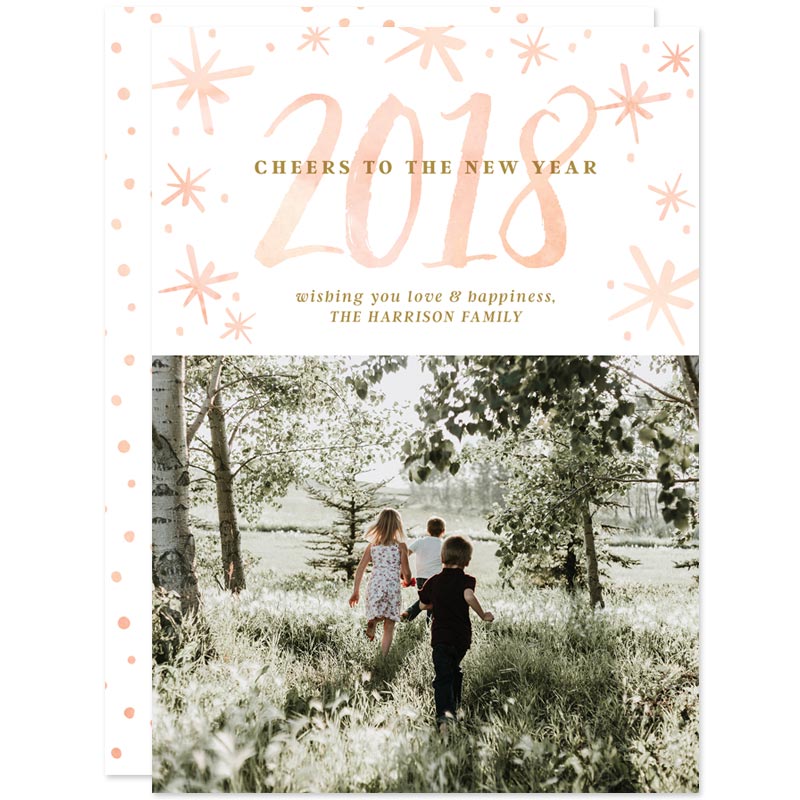 Watercolor Year New Year Photo Cards by The Spotted Olive